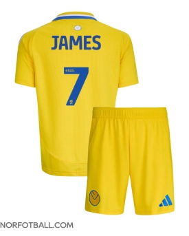 Billige Fotballdrakt Leeds United Daniel James #7 Replika Bortedraktsett Barn 2024-25 Kortermet (med bukser)
